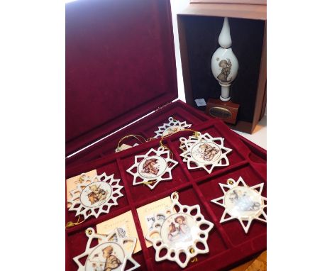 Boxed set of eighteen Hummel Christmas decorations and a further Hummel Christmas decoration