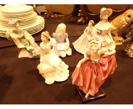Six Royal Doulton figurines all first quality CONDITION REPORT: No cracks, chips or visible restoration.
