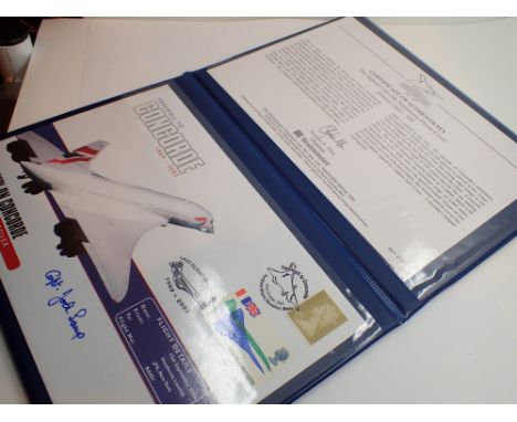 Concorde first day cover signed by Captain Jack Lowe in case