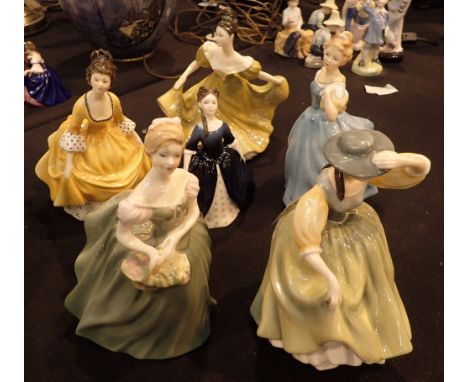 Six Royal Doulton figurines all first quality CONDITION REPORT: No cracks, chips or visible restoration.