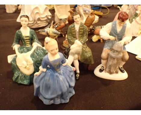 Four Royal Doulton figurines in the Williamsburg series all first quality CONDITION REPORT: No cracks, chips or visible resto