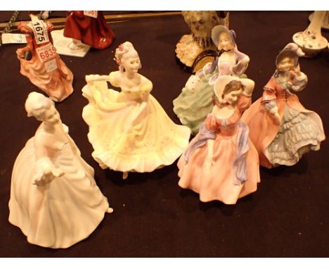 Five Royal Doulton figurines all first quality CONDITION REPORT: No cracks, chips or visible restoration.