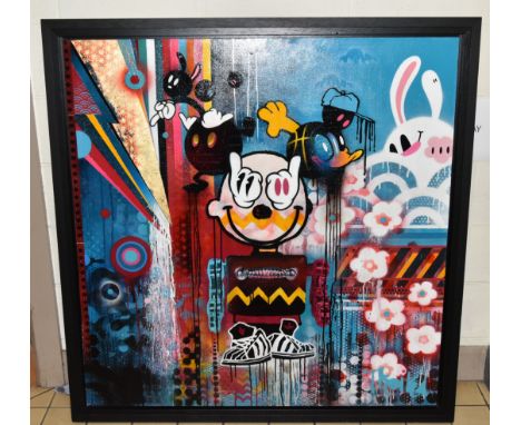 TROIKA (Eva Rucki, Conny Freyer and Sebastian Noel - French Contemporary) 'Dr ROBOTO MOUSTACHIO', a robotic cartoon Mickey Mo
