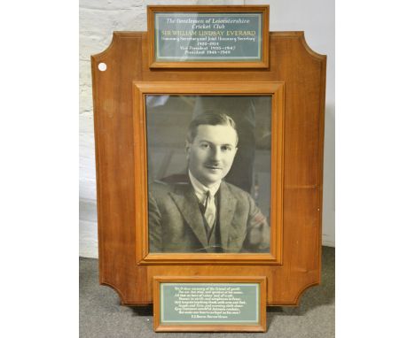 Walnut framed portrait photograph, Sir William Lindsey Everard, Honorary Secretary and President of The Gentleman of Leiceste