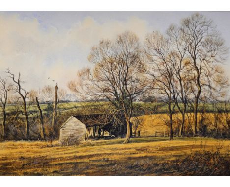 Edward Stamp, March, landscape, signed and dated 1990, watercolour, 27x37cm.