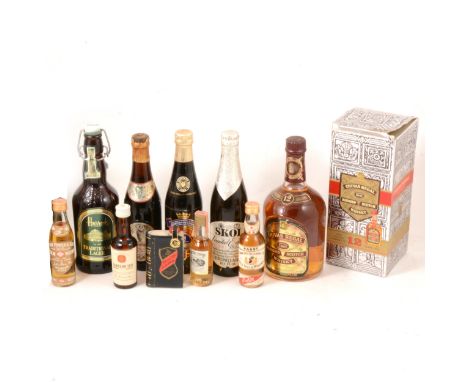 Chivas Regal, 12 year old, 1970s bottling, in carton; Wade Bell's Scotch Whisky decanters; The White Horse, scotch whisky, 75