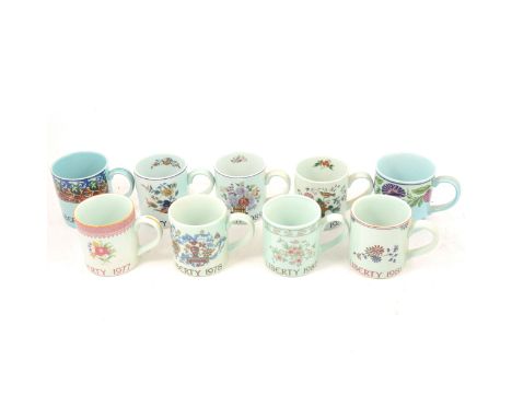 Liberty Year mugs, commencing with the Centenary mug 1875-1925 by Adams Pottery, continuing 1976-1997; from 1998-2004 annual 