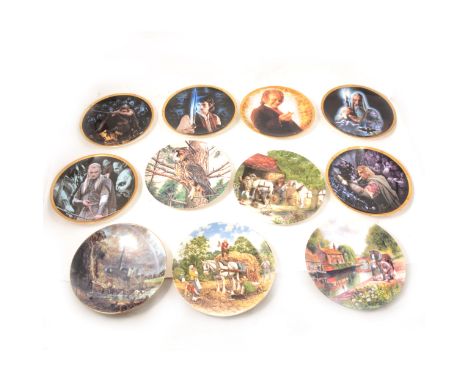 Lord of the Rings collectors plates by Danbury Mint / Wedgwood, some with certificates of authenticity; RSPB Centenary Plate 