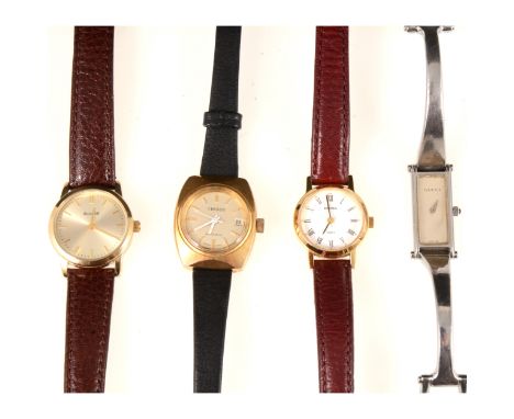 Four lady's wristwatches - a Tissot Automatic in a gold-plated case and stainless steel back numbered 32051, strap model, no 