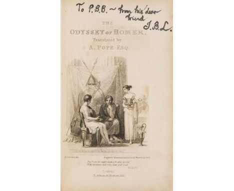 Brontë (Patrick Branwell).- Homer. The Odyssey, Branwell Brontë's copy with ink inscription "To P.B.B. from his dear friend J