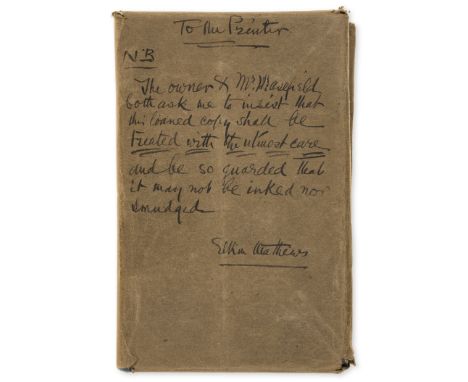 Masefield (John) Salt-Water Ballads, first edition, first issue without "go" on p.59 and with Grant Richards imprint, [one of