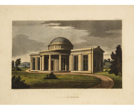 Busby (Charles Augustine) A Series of Designs for Villas and Country Houses, 24 engraved plates, of which 14 hand-coloured aq
