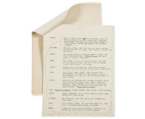 Yeats (W.B.) and Lady Gregory.- Shiels (George) Professor Tim, original typescript, 129pp., autograph corrections, notes and 