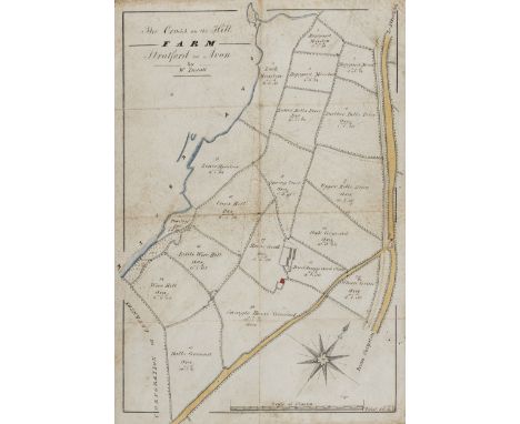 Stratford-upon-Avon Estate Map.- Insall (W., surveyor) The Cross on the Hill Farm Stratford on Avon, hand-coloured manuscript