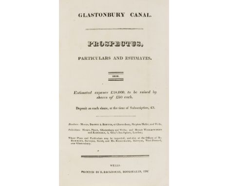 Bristol & Glastonbury.- T[homas] (J[ohn]) Different Plans for improving the Harbour of Bristol..., first edition, folding eng