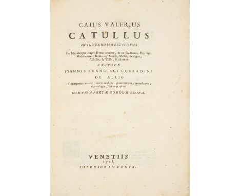 Catullus (Gaius Valerius) Caius Valerius Cattulus in integrum restitutus ex manuscripto nuper Romae reperto, & ex Gallicano, 