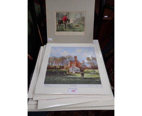 A COLLECTION OF MOUNTED PRINTS OF 'MAX GATE' by Edward Vine and a hunting print