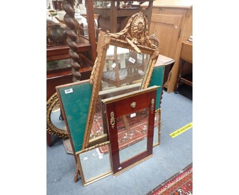 A COLLECTION OF MIRRORS and a card table