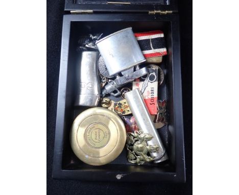 A STANLEY LONDON POCKET COMPASS and a collection of sundries