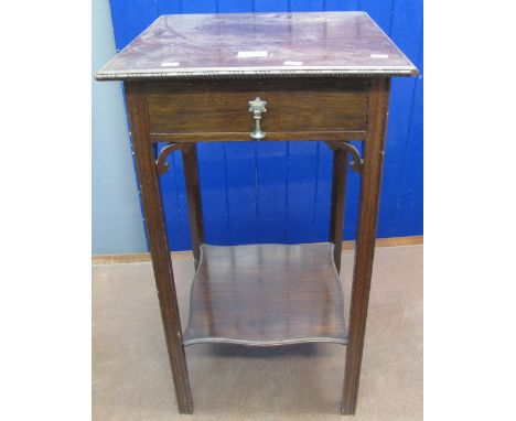 Edwardian mahogany bedside table with single drawer and under shelf. (B.P. 24% incl. VAT)