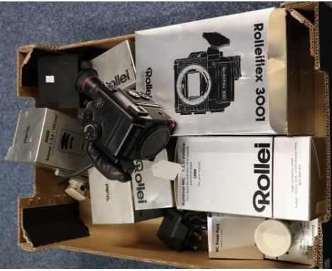 Rolleiflex 3001 35mm SLR Camera outfit to include; camera body with user's manual, magazine 36/72 (2), Rollei Zeiss planar 50