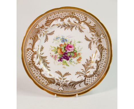 Copelands (Spode) hand painted cabinet plate with floral design signed F Harper: Diameter 23.5cm 