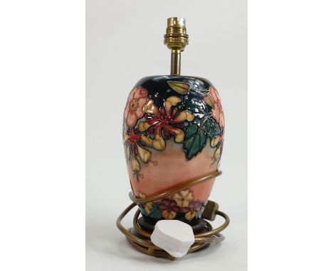 Moorcroft Oberon lamp base: Height 28cm with fittings 