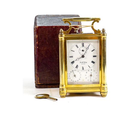 A good mid 19th century Austrian brass cased carriage clock by Adolf Uhlig Wien: Uhlig of Vienna was active 1833-58.  White e