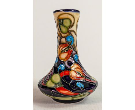 Moorcroft Celtic Web patterned vase: Height 10cm, boxed 