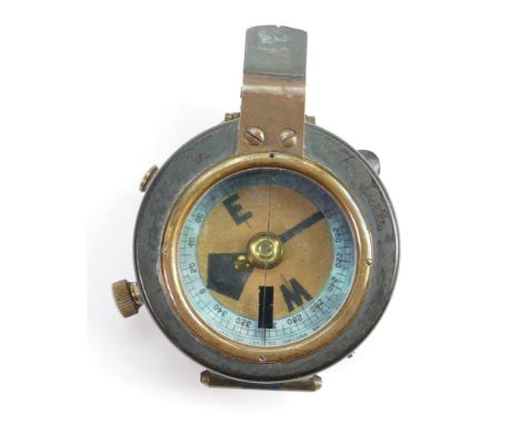 A small vintage brass compass by F.Darton &amp; Co London: In original leather case. 