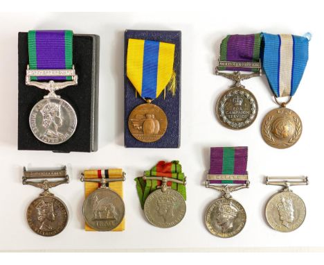 A group of later British medals including: Northern Ireland Medal GSM 1062 24026300 PTE R Johnson Cheshire, Northern Ireland 