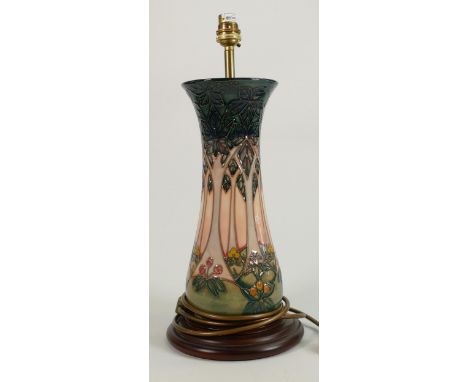 Moorcroft Cluny lamp base: Height 42cm with fittings 