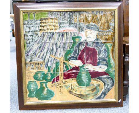 Cobridge Stoneware 9 tile panel The Potter: 73.5cm x 73.5cm