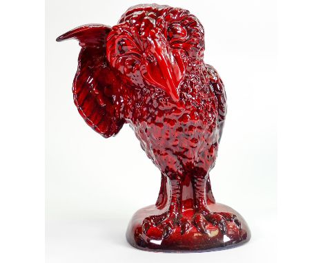 Peggy Davies Ruby Fusion Grotesque bird figure The Listener: Height 27cm 
