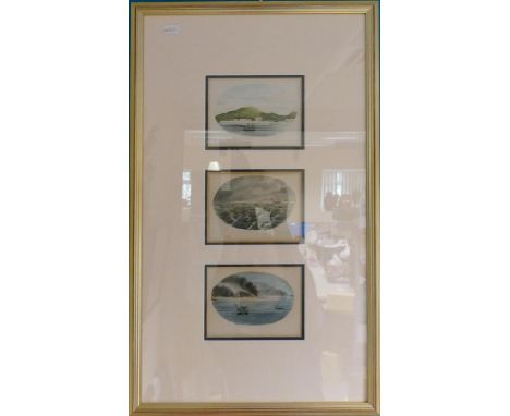 Crimean battle scene watercolours 1853 to 1856: 1 - Fort Nagara, Dardanelles, 2 - Eupatoria during the gale of 14th November 