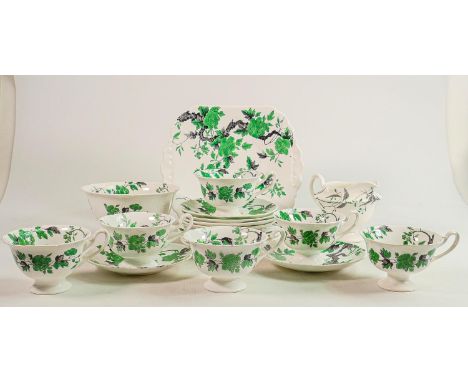 Shelley Gainsborough shaped tea set pattern 10794: Produced for Sloane &amp; Smith Ltd., including 6 cups &amp; saucers sets,