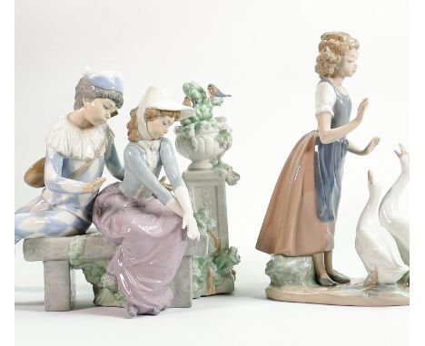 Nao figures Teaching the Geese 286 &amp; Precious Love 422: Tallest 27cm (2) 