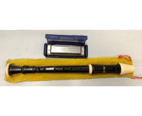 RECORDER AND A BLUES HARP HARMONICA
