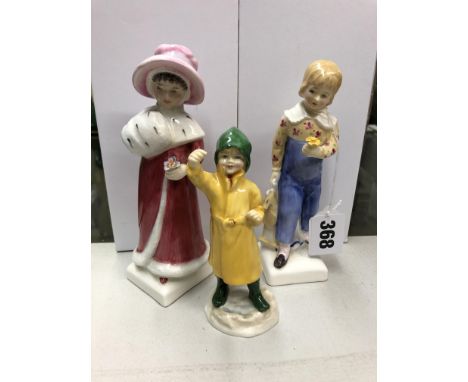 ROYAL DOULTON FIGURINE SOPHIE, TOM AND ROYAL WORCESTER FISHERMAN