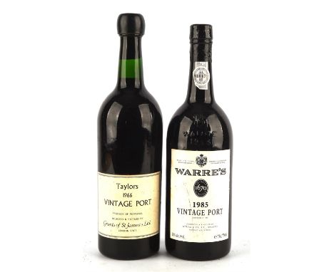Port ; 1966 Taylors vintage port and a 1985 Warre's vintage port.  (2)