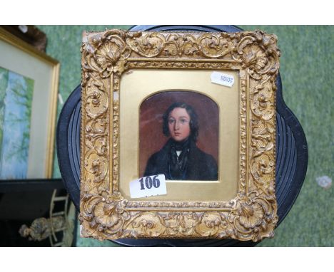 19th century Gilt Gesso framed Portrait of a young woman.