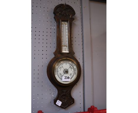 Oak Cased Aneroid Barometer 