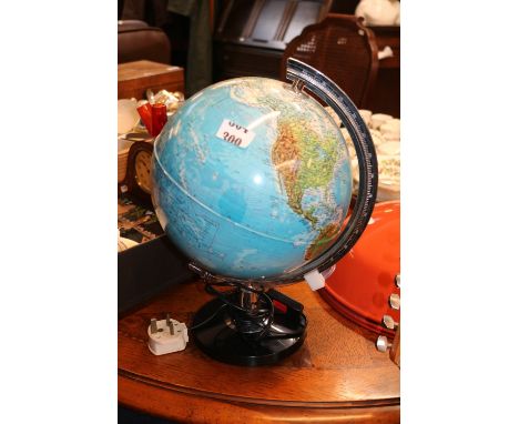 Vintage Light up Desk globe with magnifier 