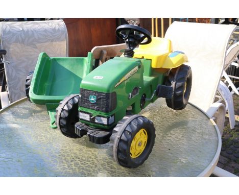 Childs John Deere tractor with trailer 
