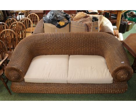 Art Deco Style Cane sofa suite with removable cushions 