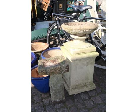 Pedestal planter and a Bird Bath 