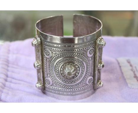 Heavy White metal bangle with applied and engraved decoration Retailed by Hamilton &amp; Inches of Edinburgh &amp; London, wi
