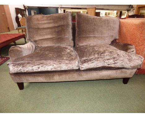 Modern 3 seater sofa upholstered brown velvet fabric 90cm x 160cm 