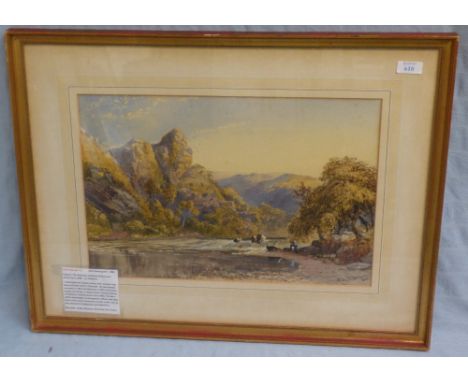 Philip Mitchell R I Fisherman, river landscape, watercolour signed & dated 1862, 30cm x 45
