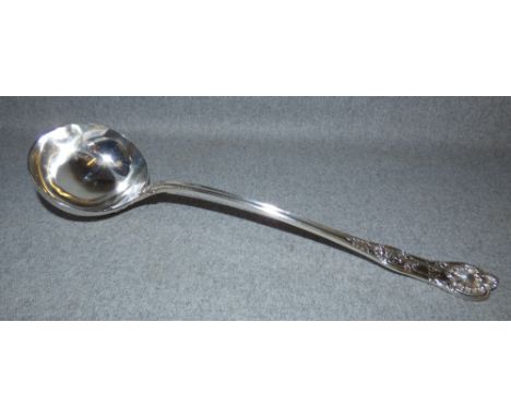 Victorian Hallmarked silver Queens pattern soup ladle with crest byJ Whipple of London 1857 11ozt 
